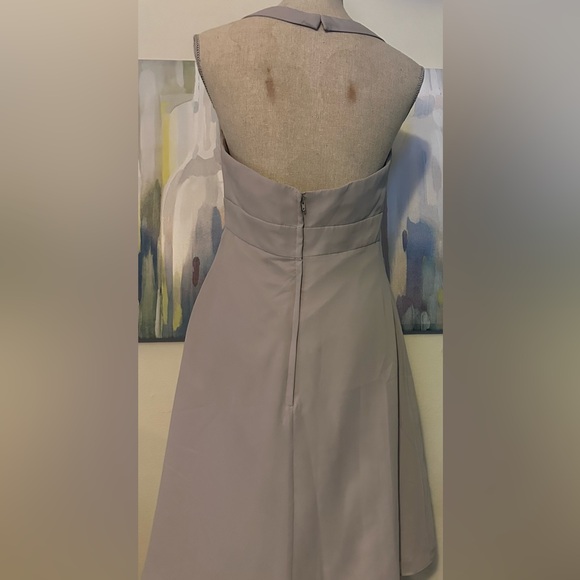 EUC Alfred Angelo size 10 dress gray cocktail style flowing and soft - Picture 3 of 5